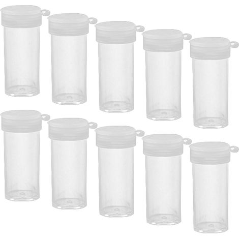 Bravix Lot De 10 Mini Salières En Plastique, Extra Petites, Salières En Plastique Avec Couvercle Pour Les Déplacements, Les Voyages, Le Camping (transparent)