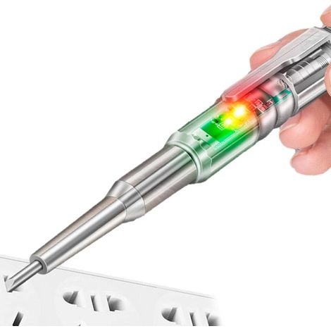 Stylo Testeur Électrique Réactif, Stylo Testeur De Tension Sans Contact, Tournevis Pour Stylo Testeur Électrique 24-250 V, Stylo De Test Avec Voyant Lumineux