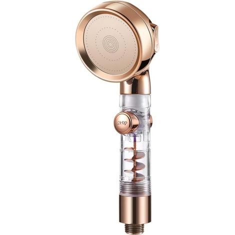 Bravix Pommeau De Douche Haute Pression Avec Filtre 3 Modes, Robinet De Douche Haute Pression, Économie D'Eau Avec Interrupteur (doré)