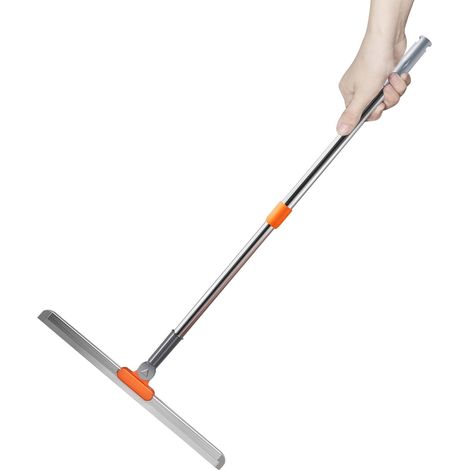 Bravix Raclette Sol Avec Long Manche Réglable 110cm, Laveur De Sol À Raclette Rotatif À 180°pour Nettoyage De Garage, Douche, Salle De Bain, Cuisine