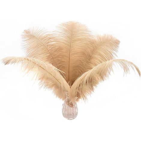 24 Pièces De Plumes Autruche Blanches Naturelles De 25 À 30 Cm (10 À 12 Pouces) Pour Les Centres De Table De Mariage, La Composition Florale Et La Décoration De La Maison.