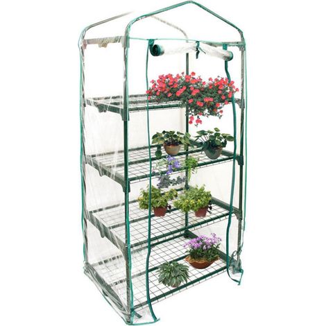 Bravix Housse De Serre À 4 Étages En Pvc - Housse De Rechange Pour Mini Serre De Jardin Pour Intérieur Ou Extérieur (support En Fer Non Inclus)