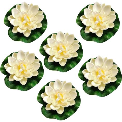 Lot De 6 Fleurs Flottantes, Nénuphar Fleur De Lotus, Nénuphars Artificiels, Décor De Fleur De Nénuphar, Nénuphar En Mousse, Nénuphar Flottant, Fleur De Lotus Pour Aquarium, Terrasse, Jardin, Piscine,