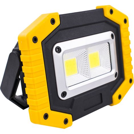 Bravix Projecteur De Chantier, Led Lampe De Travail Rechargeable Par Usb Super Clair Étanche Ip65 Lampe De Chantier Avec Support Pour Le Camping, La Pêche, L'Atelier, Le Chantier（sans Batterie）