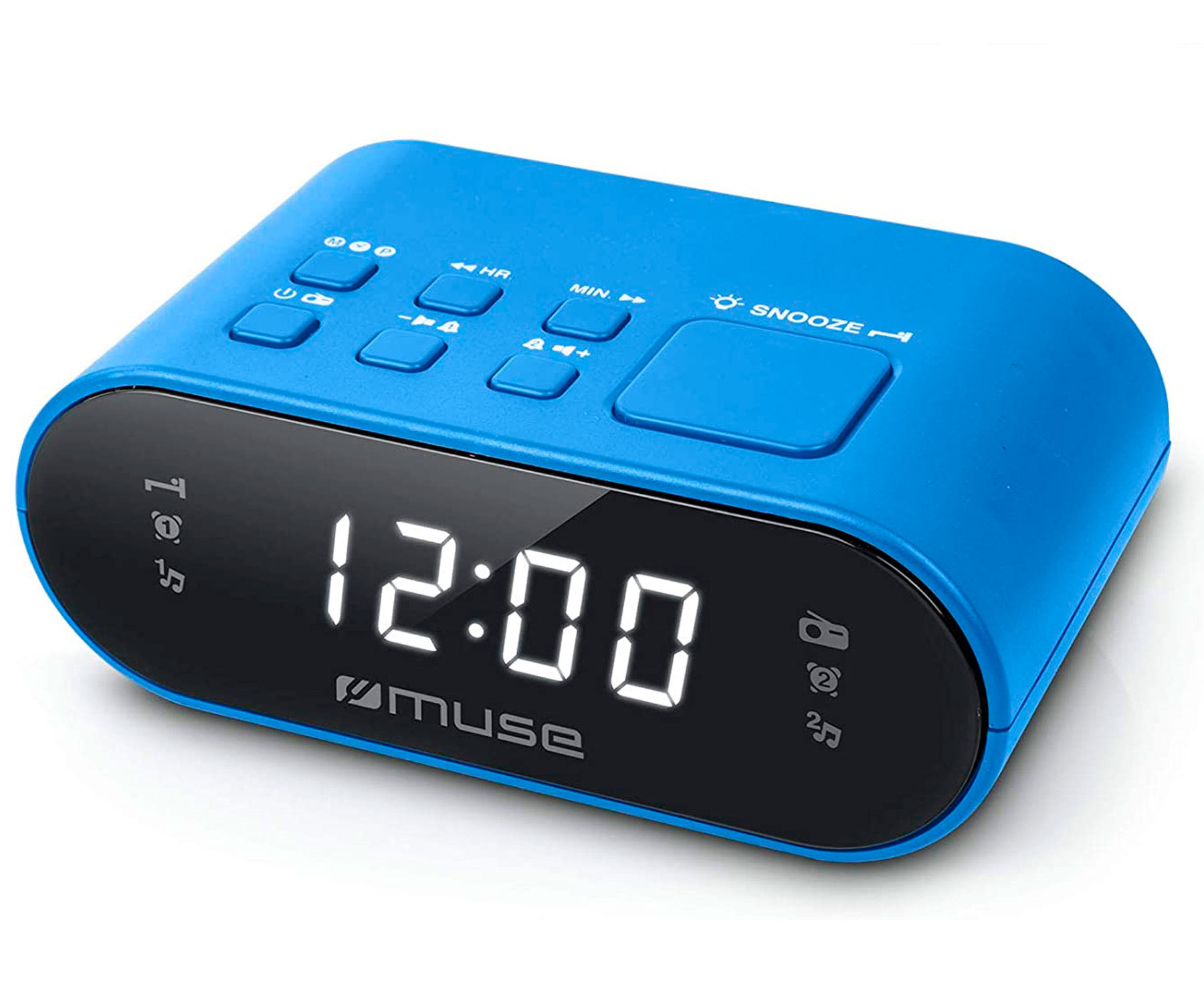 Radio-wecker Muse M-10 Bl - 20 Fm-sender - Doppelalarm - Weißes Led - Blau