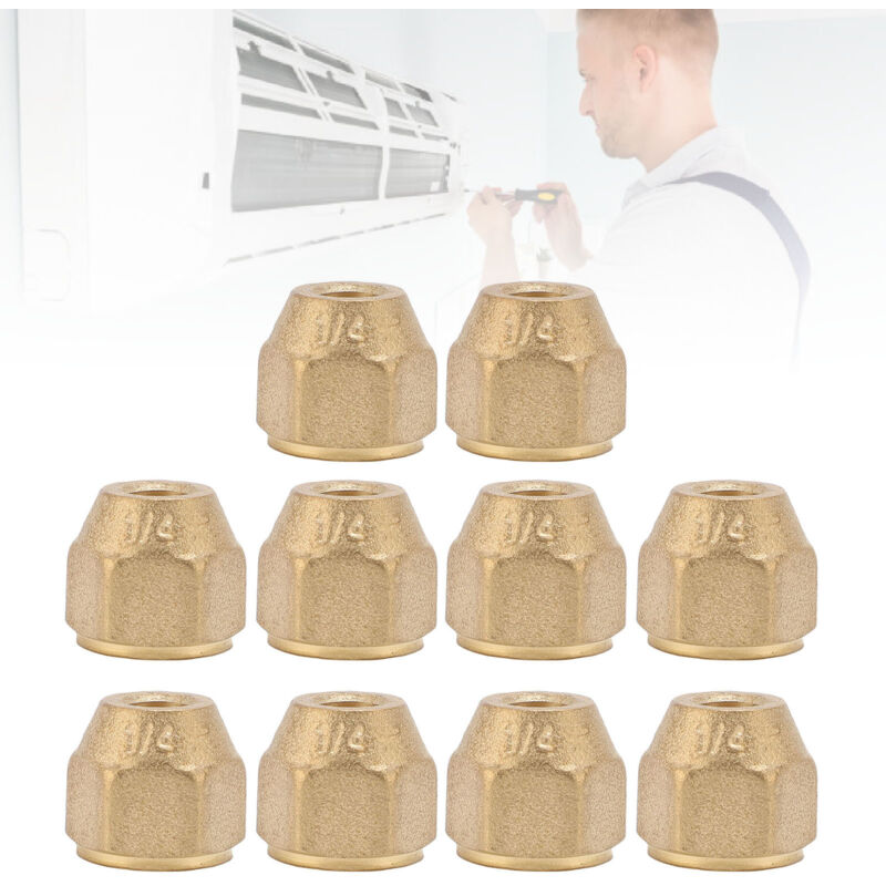 Packung Mit 10 Messing-bördelmuttern (1/4 Zoll) – Betriebsdruck 10,3 Bar – Schnelle, Lötfreie Montage – Für Kupferrohrverschraubungen