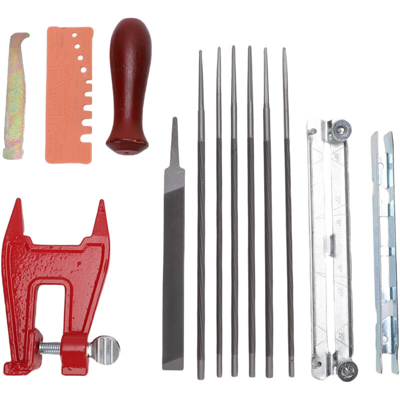 Kettensägenfeilensatz: 1/8", 5/32", 11/64", 3/16", 13/64", 7/32". Universelle Schärffeilen Für Kettensägen Mit Holzgriffen Für Die Wartung Vor Ort.