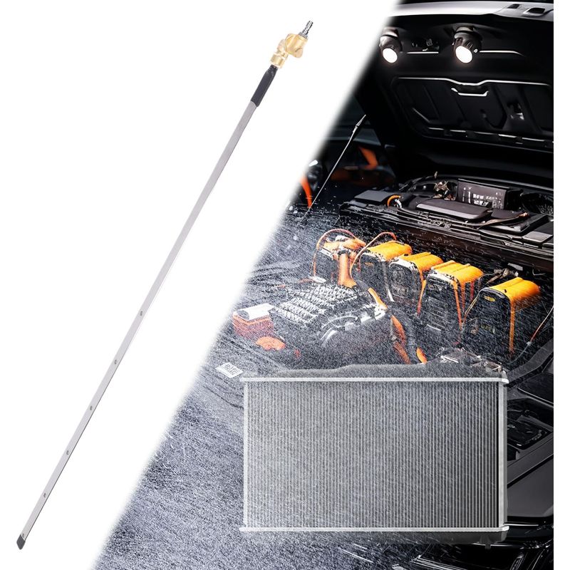 99 Cm (39 Zoll) Lange Autokühler-reinigungslanze Mit 6-loch-flachstrahldüse Und 25°-winkel, Maximaler Druck 4500 Psi, Für Hochdruckreiniger.