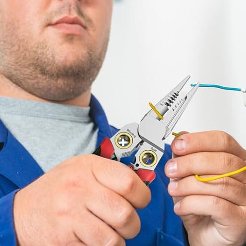 8-in-1-abisolierzange Mit Spannungsprüffunktion, Kabelschneider, Crimpzange, Elektrikerzange