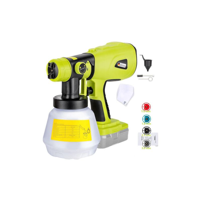 20v Akku-farbspritzgerät – 200w Motor – 4 Düsen Für Verschiedene Oberflächen – Kompatibel Mit Ryobi Akkus