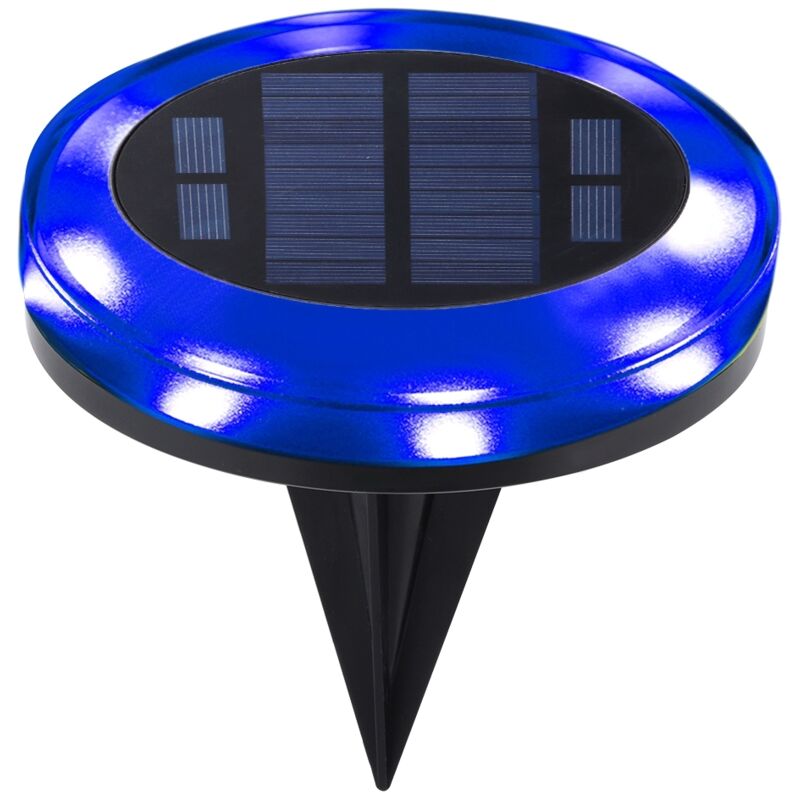 Wasserdichte Solar-bodenleuchte Mit 12 Leds, Für Garten Und Rasen, Blau