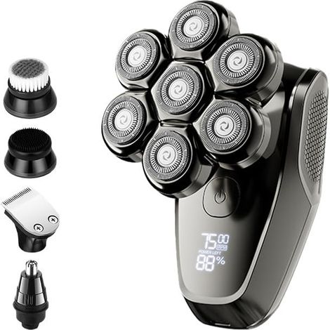 5-in-1 Elektrorasierer Für Herren – 7d-scherkopf – Ipx7 Wasserdicht – Led-display – Nass- Und Trockenrasur – Komplettset