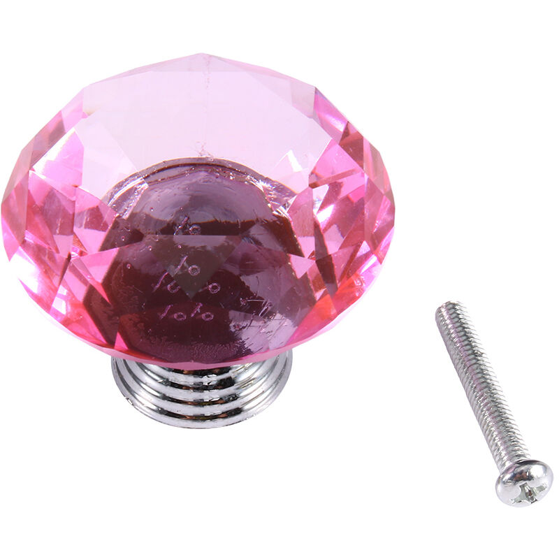 Tür-, Schubladen- Und Schrankgriffe Aus Rosa Kristallglas, 8 X 40 Mm (neu)