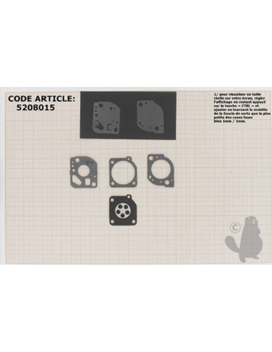 Kit Membranes Et Joints Carburateur Adaptable Homelite. Remplace Origine Zama Gnd-49.