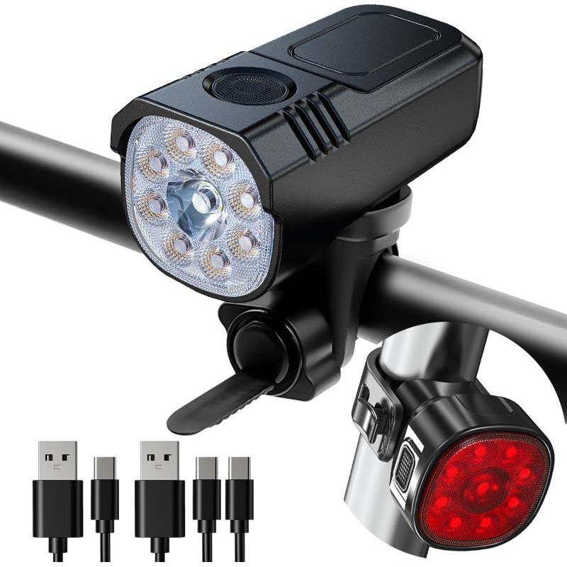 Sd-09 1000lm Wiederaufladbarer Typ-c Dual-source Wasserdichter Fahrradscheinwerfer Aus Aluminiumlegierung