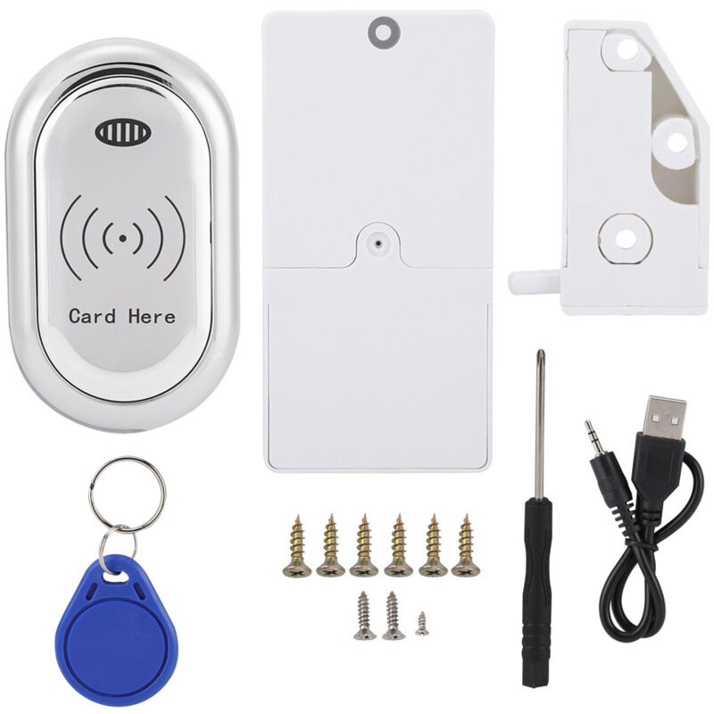 Elektronisches Schrankschloss, Smart-button-kartenschloss (silber)