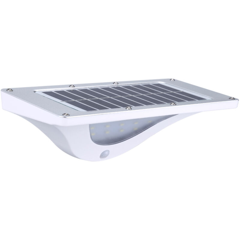 Wasserdichte Solar-wandleuchte Mit 16 Leds Für Den Außenbereich, Inklusive Pir-bewegungsmelder, Für Garten Oder Terrasse, Weiß