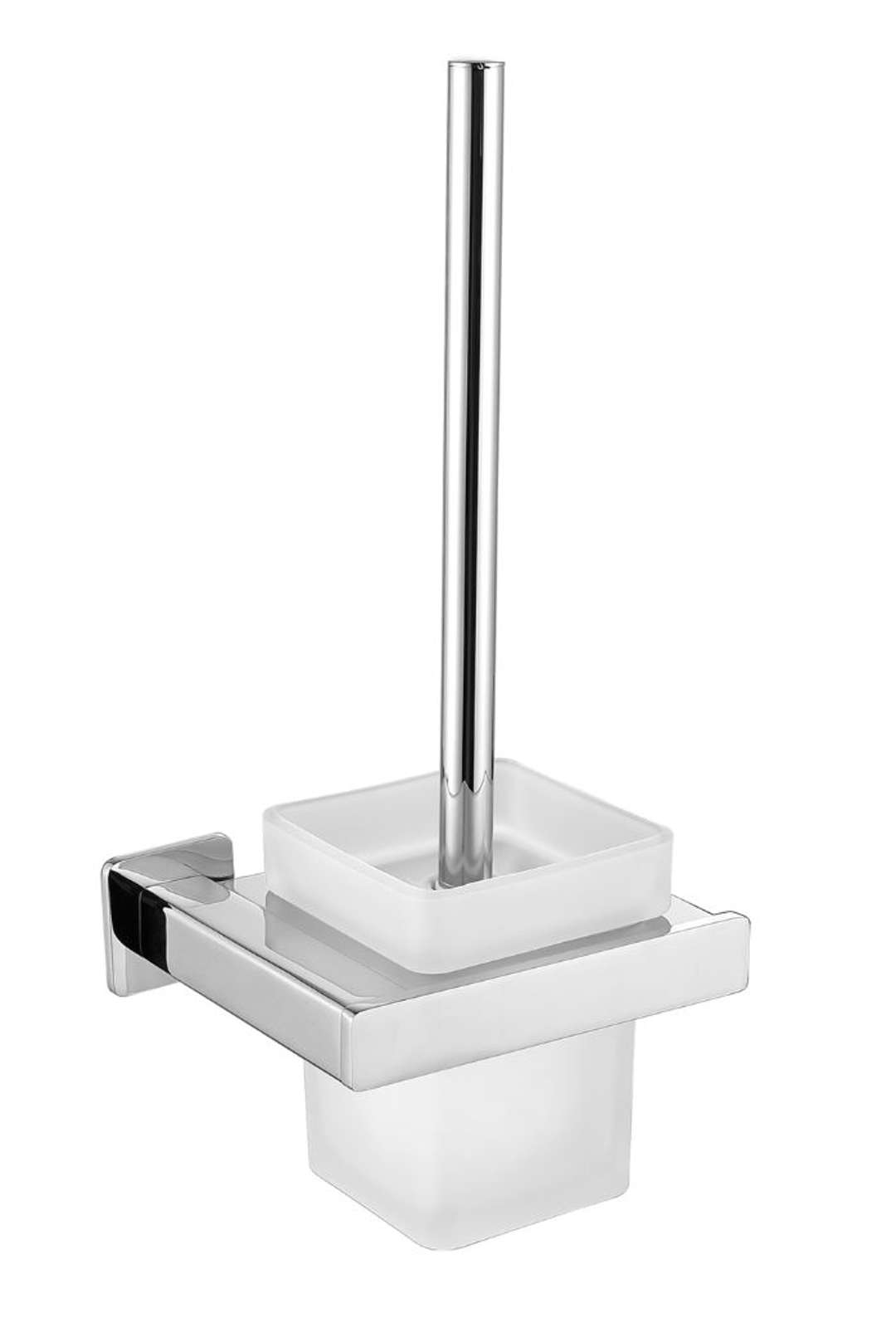 Omnires Nelson - Wc-bürste Mit Halter, Wandmontage, Milchglas/chrom Nl80620cr