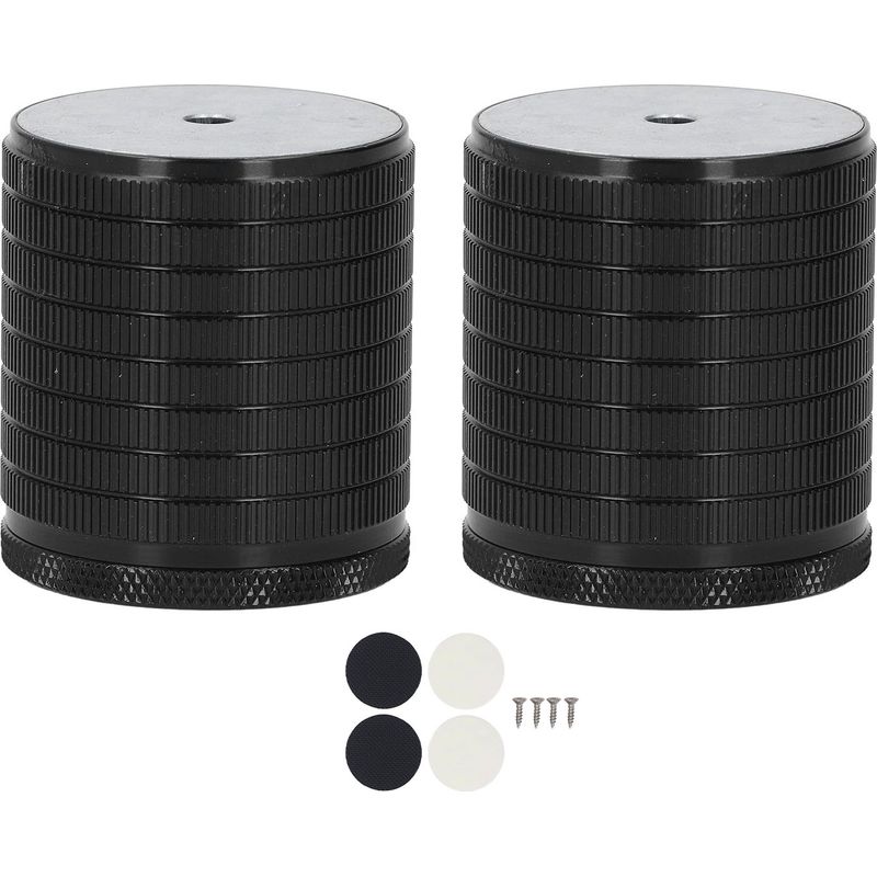 Verstellbare Füße Für Tische Und Möbel – Höhe 43–75 Mm – Tragkraft 500 Kg – 2 Stück, Glänzend Schwarzes Aluminium