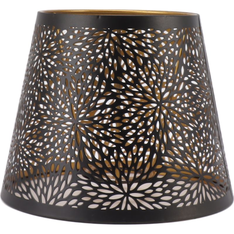 Lampenschirm E27/e26 Im Waldbaum-design Aus Eisen Mit Perforiertem Muster Und Goldener Innenseite, Dekorativer Lampenschirm Für Tisch-, Wand- Oder Deckenlampen, Schwarz