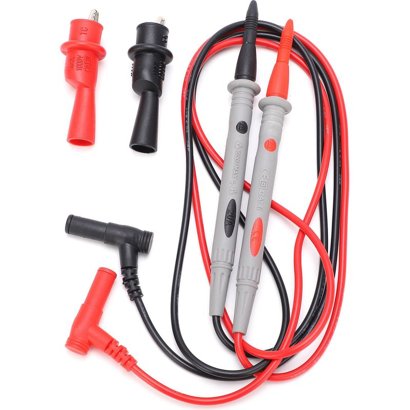 Multimeter-messleitungen Set P14a Mit Doppelklemmen, 90 Cm, Paar, Rot/schwarz, Komfort, Rutschfest, Flexibel, Messing, Pa, Rutschfestes Design, 4 Mm
