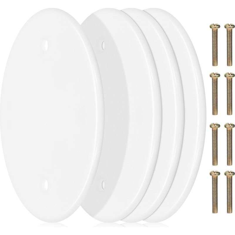 4-teiliges Set Weißer Runder Deckenabdeckungen Für Elektrische Öffnungen, Wandmontage, Einfache Werkzeuglose Installation, Minimalistisches Design