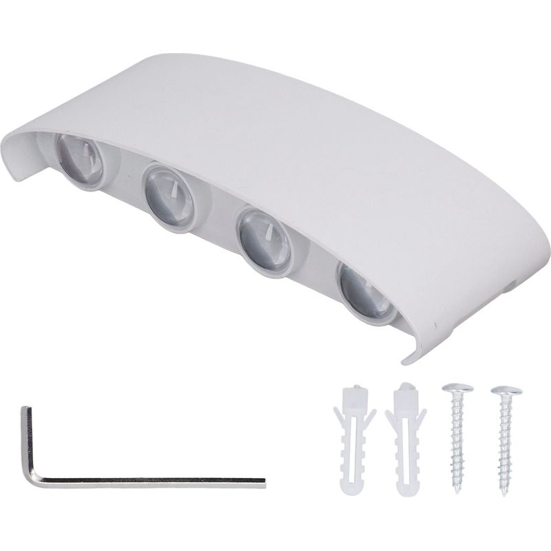 Led-wandleuchte Mit Weißem Emaille-gehäuse, Kaltweißes Licht Für Hotel, Wohnzimmer, Garten, Schlafzimmer, 90–265 V, 8 W, Ip67, Aluminiumlegierung
