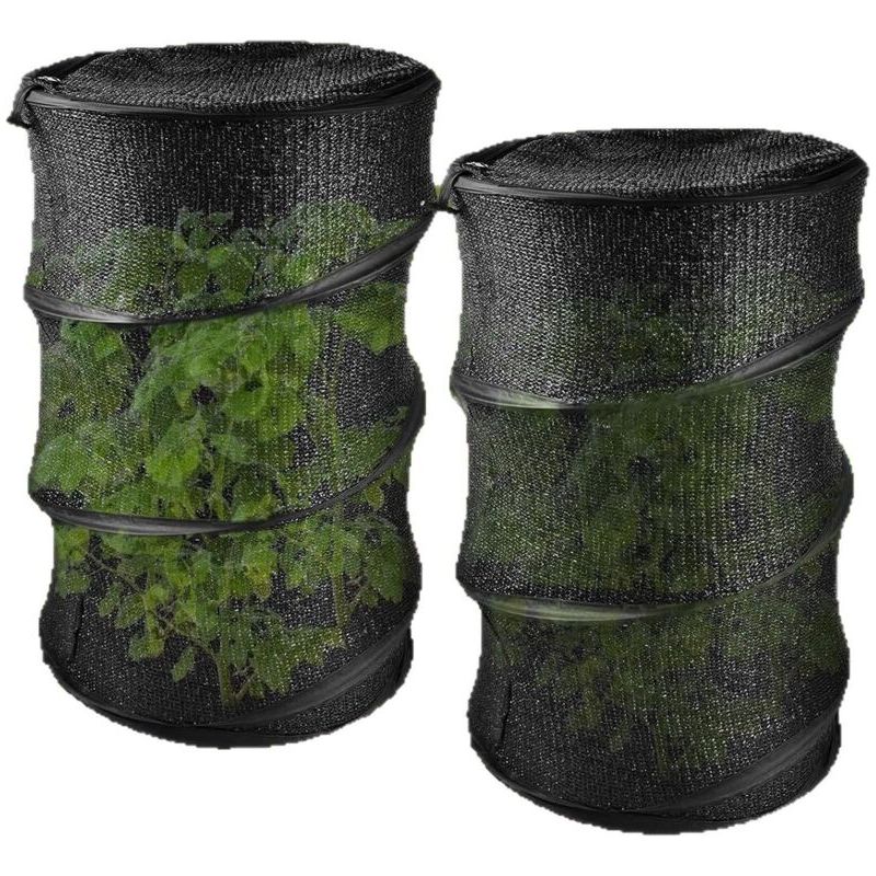 Packung Mit 2 Schwarzen, Runden Pop-up-schutzglocken 33x50cm Mit Reißverschluss, Insekten- Und Vogelschutz Inklusive 8 Heringen