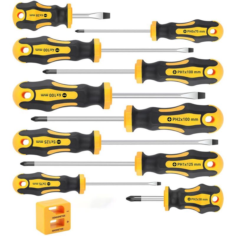 Set Mit 11 Drehbaren Schraubendrehern Und T-griff-sicherheitsbits Für Die Reparatur Elektronischer Geräte