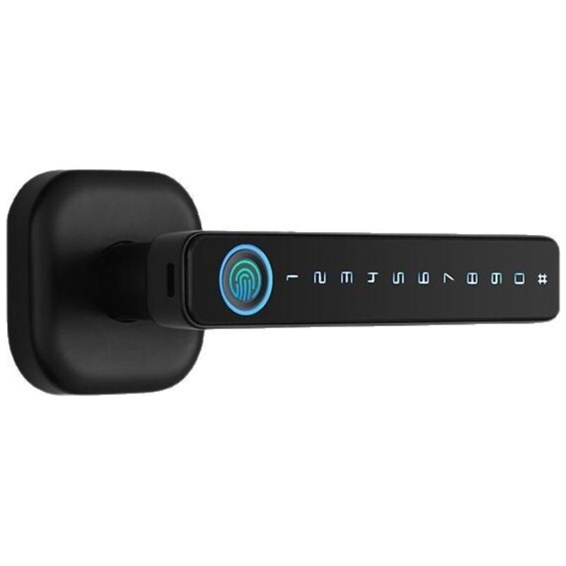 Intelligentes Türschloss Für Holztüren Mit Fingerabdruck, Bluetooth-code, Ttlock Und M1-karte – Schwarze Version