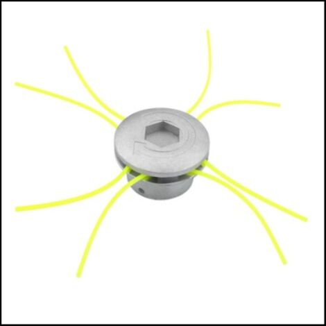 Das Ersatzteil Für Die Rasenmähermaschine Ist Ein Schneidkopf Aus Aluminium Mit Einem Doppelwelligen Nylon-drahtschaft Zum Schneiden Und Bewässern.