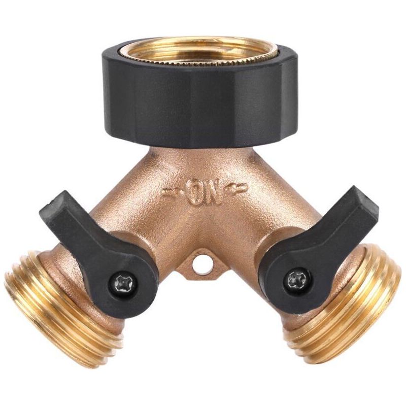 2-wege-y-verteiler Für 3/4"-zulaufschlauch, Doppelhahn-schlauchverbinder, Y-verbinder Für Wasserzulaufschläuche Mit Absperrventil Für Die Gartenbewässerung. (eu)