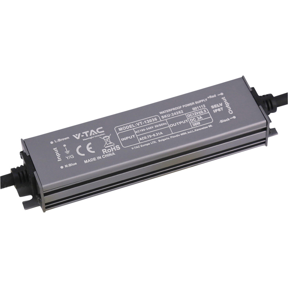 V-tac Vt-13036 Led-trafo Konstantspannung 36 W 3 A 12 V/dc Nicht Dimmbar 1 St.