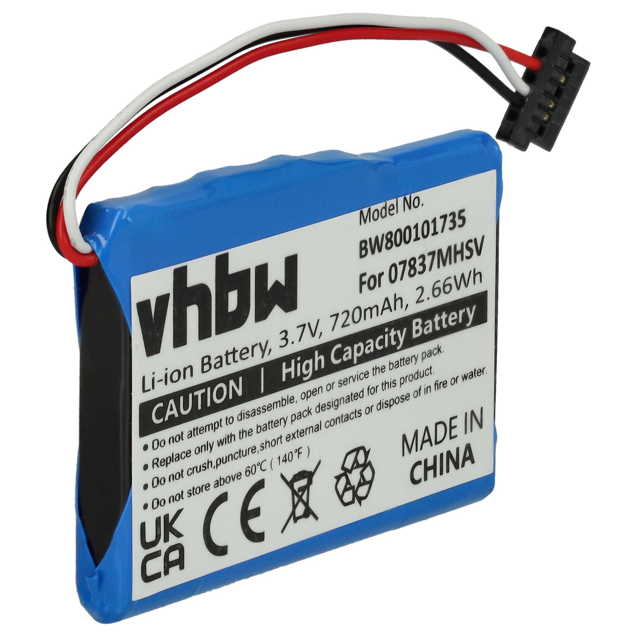 Vhbw Akku Kompatibel Mit Becker Transit 50, 50 Lmu Gps Navigation Navi (720 Mah, 3,7 V, Li-ion)