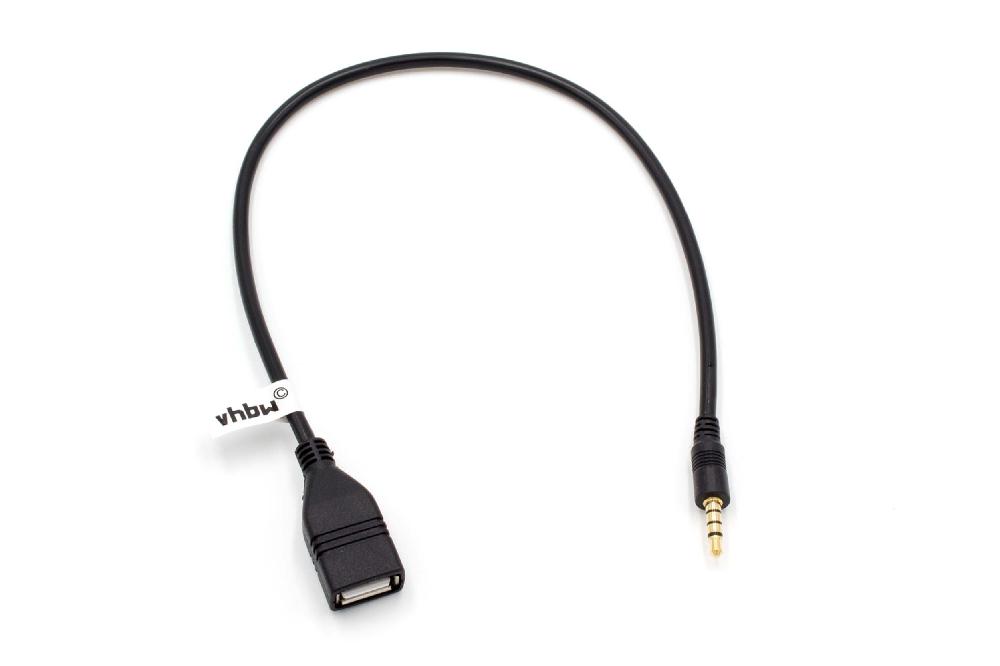 Vhbw Adapter Otg Kompatibel Mit Renault Mobilgerät Kabeladapter Usb Buchse Auf Aux Stecker Schwarz