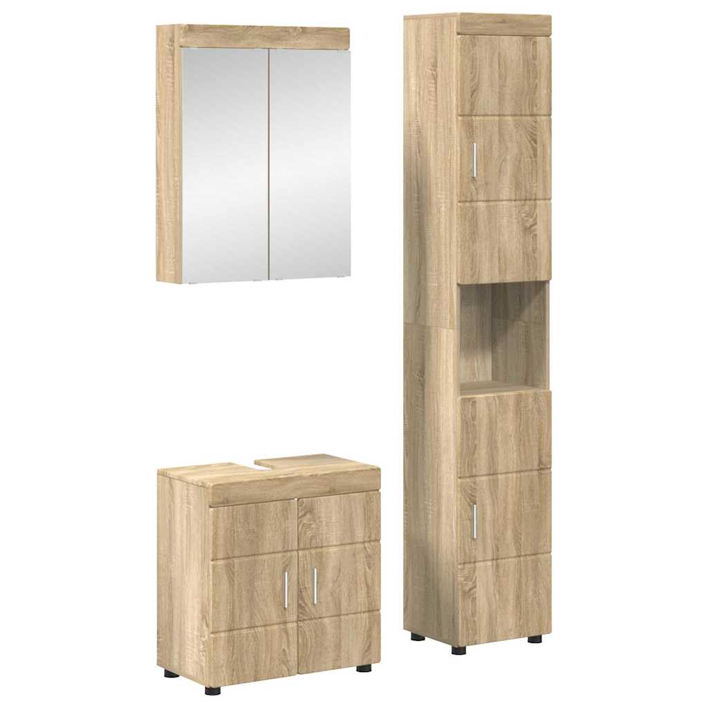 Vidaxl Badezimmermöbel-set Mit Regal Tulum Sonoma-eiche Holzwerkstoff