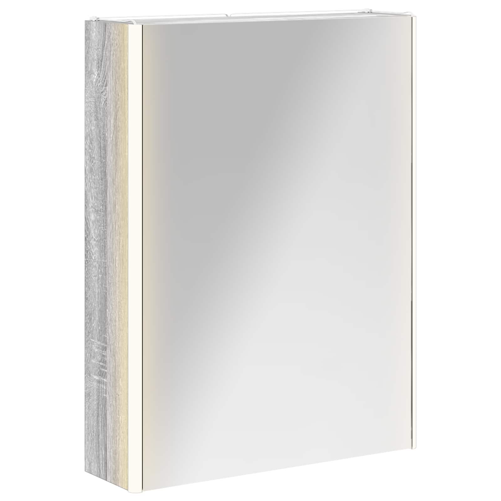 Vidaxl Bathroom Mirror Cabinet Grey Sonoma 53.5 X 15.5 X 70 Cm