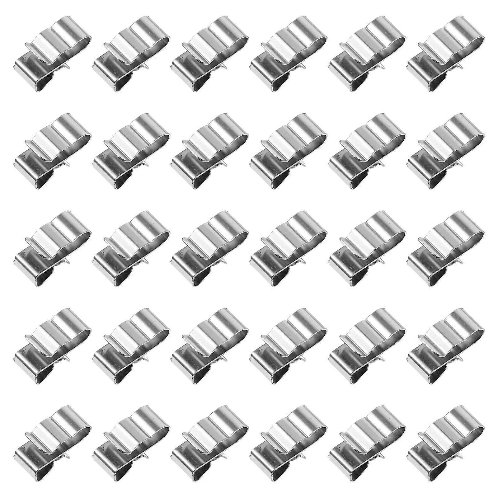 50 Stück Edelstahl-drahtseilklemmen, Solarkabelklemmen, Anhängerrahmenklemmen-2.3x1.4cm-silver