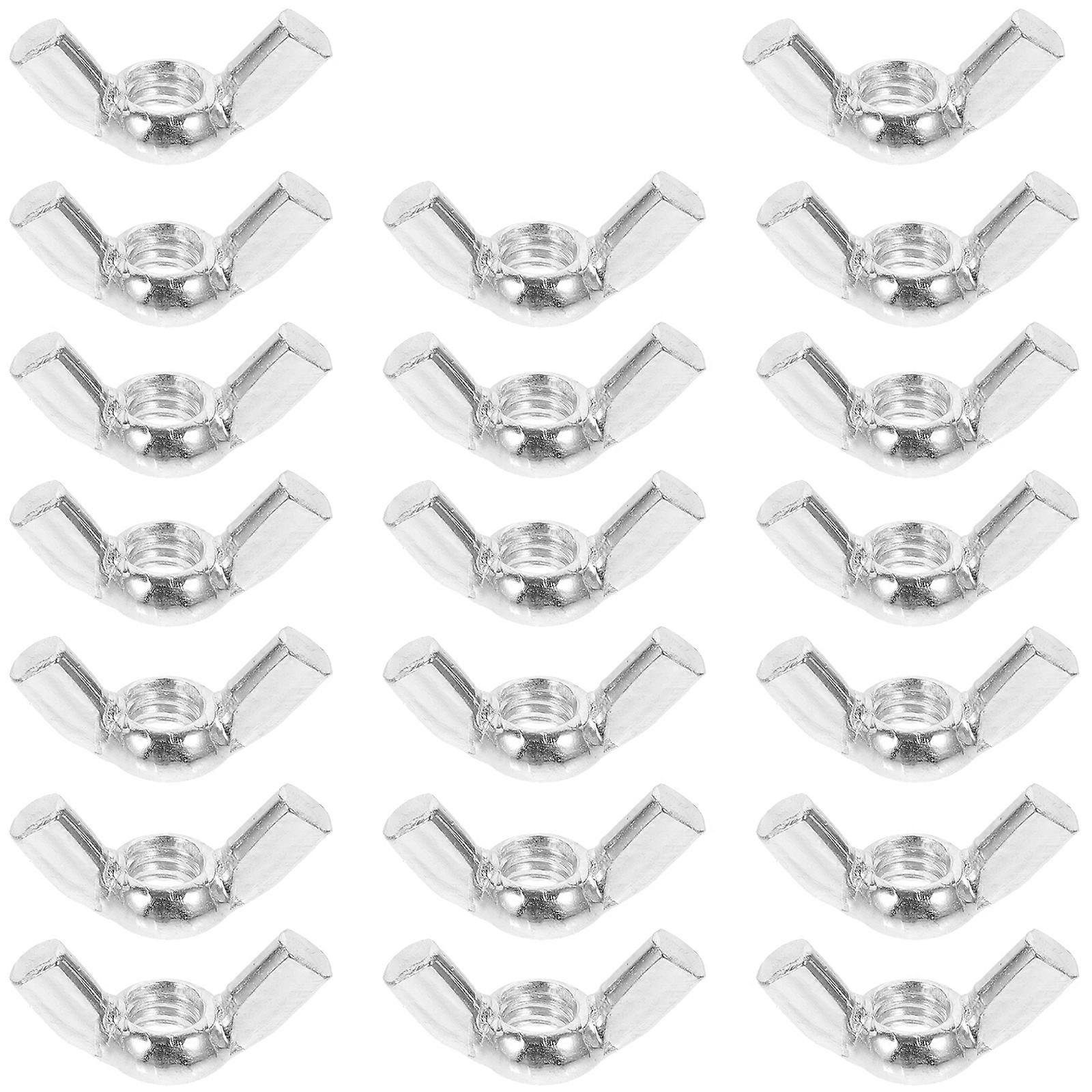 20 Stück Flügelmuttern 5/16 Zoll, 18 Zähne, Ersatz-schmetterlingsmuttern-2.80x2.80x1.00cm-silver