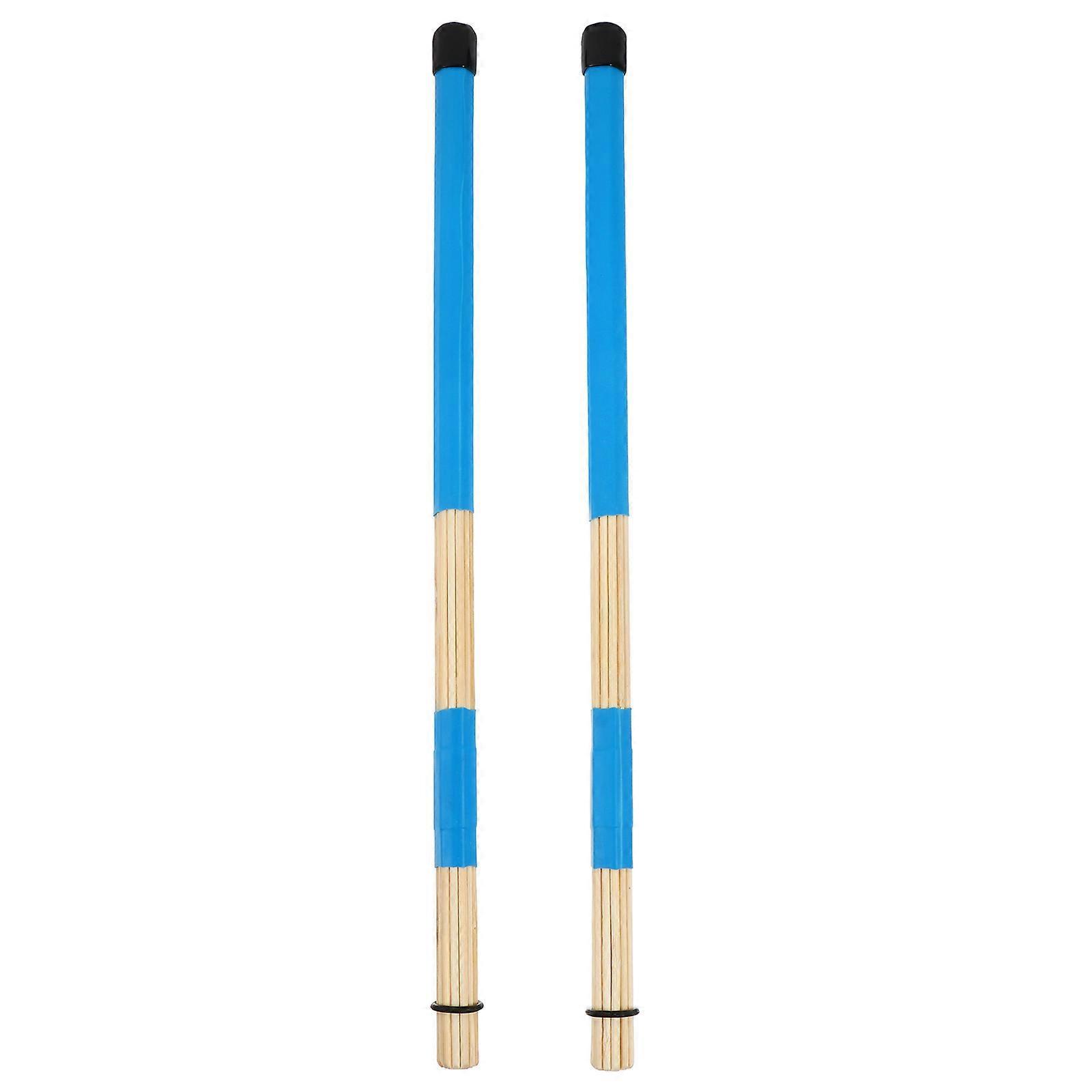 Schlagzeugzubehör Sound Rubber Jazz Gentle Wood Tip Drumstick Bamboo Drumsticks-38x1.5x1.5cm-blue