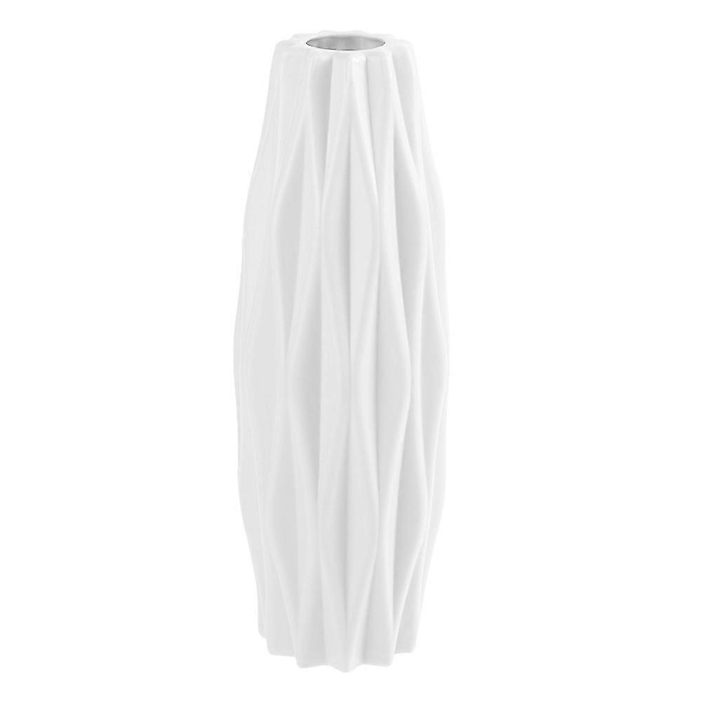 1 Stück Vase Im Nordischen Stil, Moderne, Kreative Schlichtheit, Vasendekoration, Blumenbehälter, Schreibtischdekoration-21.00x5.50x5.50cm-white