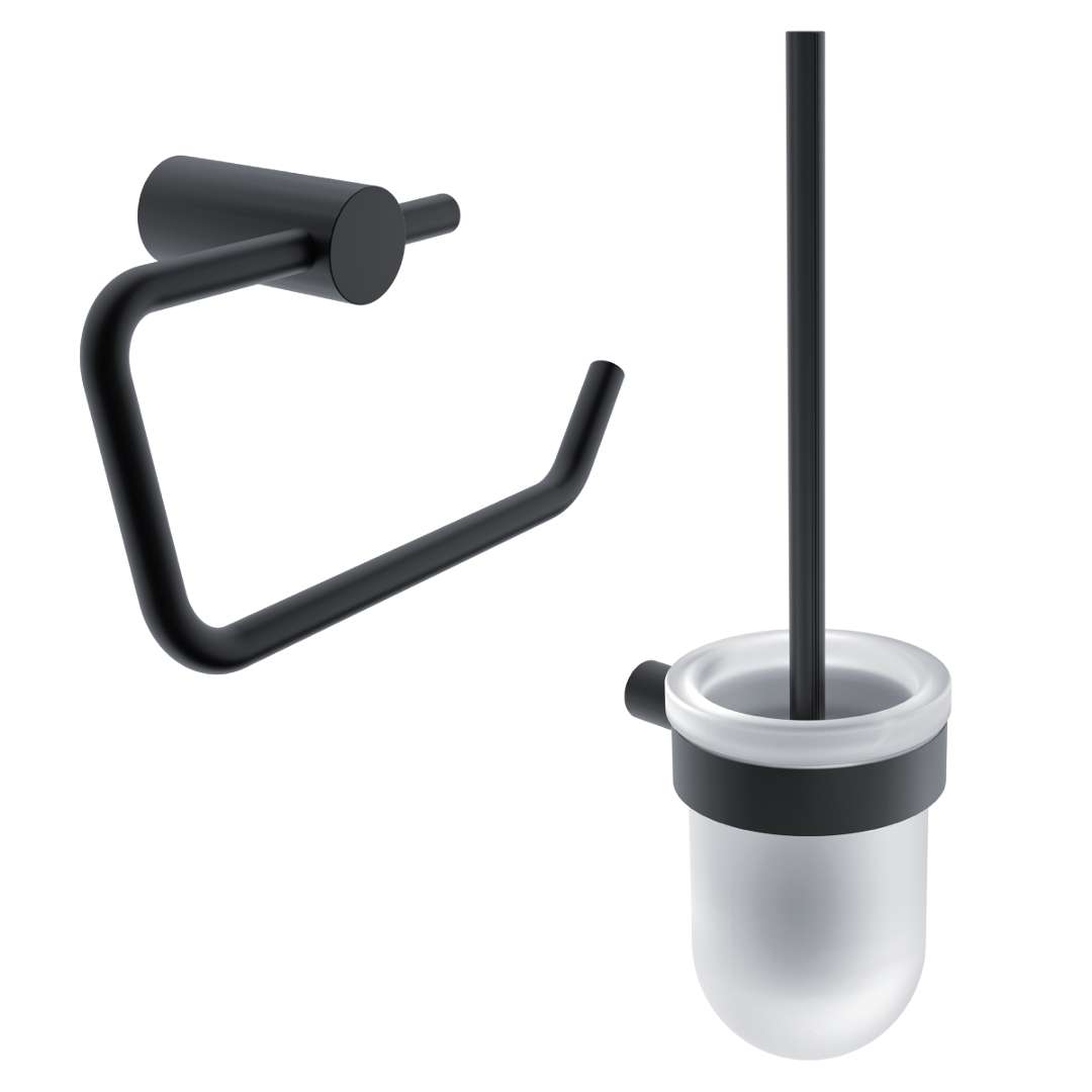 Nimco Bormo - Wc-accessoire-set, Glas/mattschwarz Brc Set-94wn-90