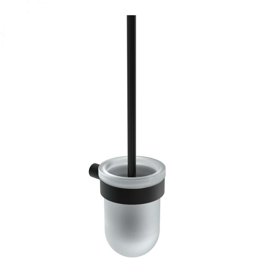 Nimco Bormo - Wandmontierte Toilettenbürste Mit Halter, Glas/schwarz Matt Brc 11094wn-90