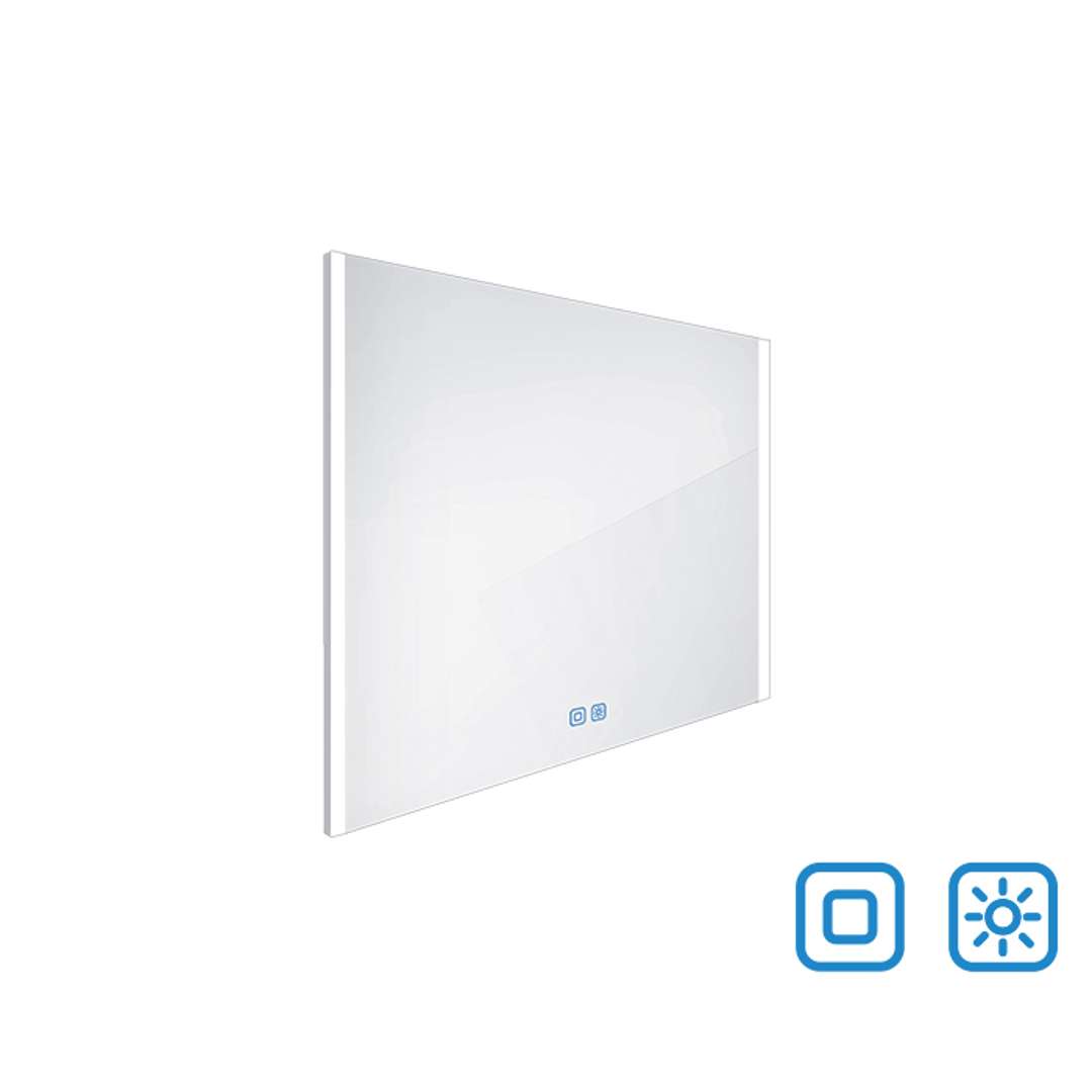 Nimco - Spiegel Mit Led-beleuchtung, 80x70 Cm, Zwei Berührungssensoren Zp 11003vx