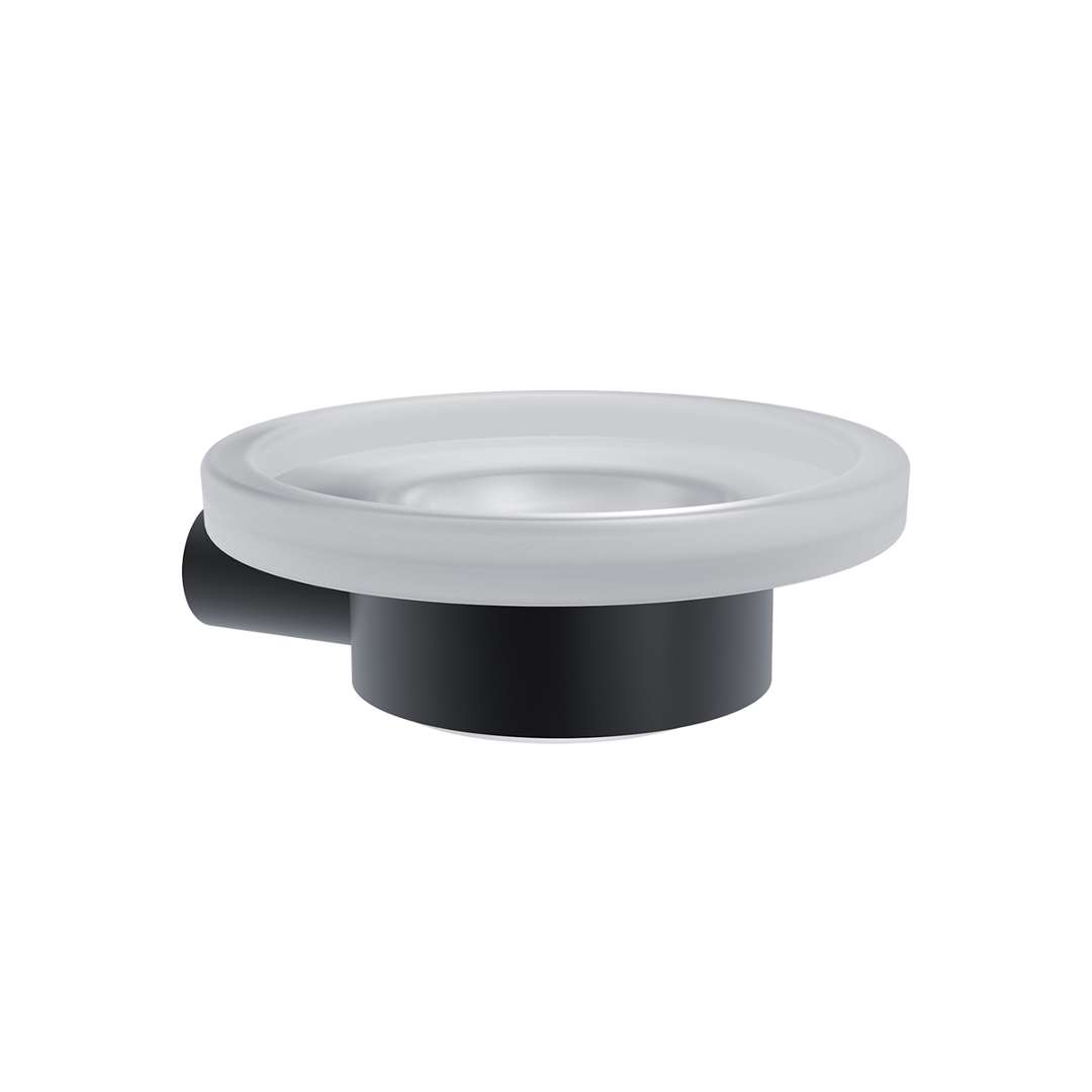 Nimco Bormo - Seifenschale Mit Halter, Glas/schwarz Matt Brc 11059w-90