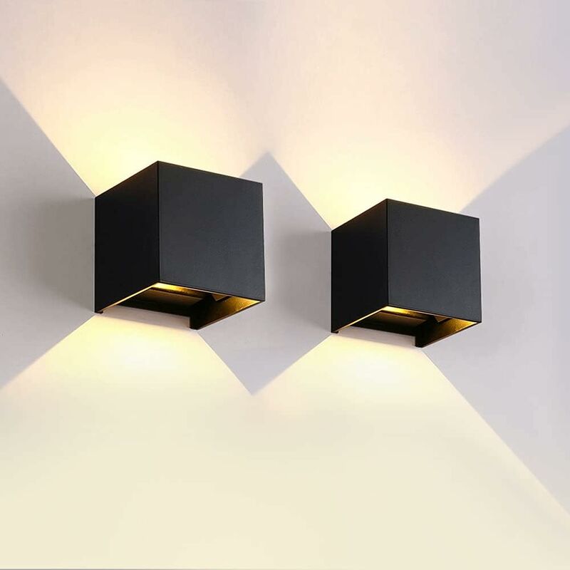 Comely 2er-pack Led-wandleuchte Für Außenbereich – 12 W, Mit Verstellbarem Winkel – Ip65 Wasserdicht, 3000 K Warmweiß – Moderne Wandleuchte Für Wohnzimmer & Terrasse