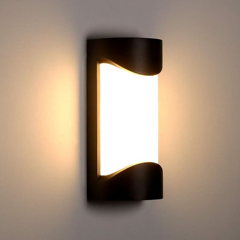 Vtizikl Led-außenwandleuchte – 12 W, Ip65 Wasserdicht, Aluminium, Anthrazit – 3000k Warmweiß – Für Wohnzimmer, Schlafzimmer, Flur, Terrasse – Schwarz