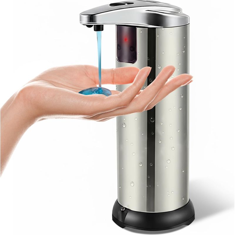 Automatischer Seifenspender, 260 Ml, Edelstahl, Wasserdicht (ipx5), Batteriebetrieben, Für Flüssigseife Mit 3 Einstellbaren Geschwindigkeiten, Für Küche Und Bad