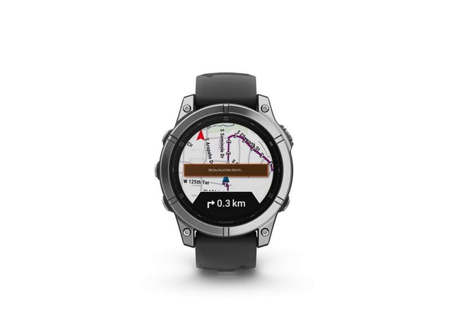 Garmin f?nix E - stainless steel - sport watch with band - black - 16 GB