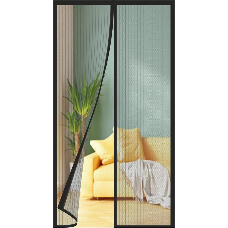 Magnetisches Tür-moskitonetz – 120 X 210 Cm – Moskitonetz Für Türen, Fenster Und Balkone, Schwarz